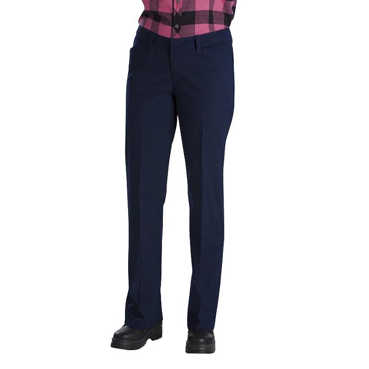 Dickies Relaxed Straight-leg Stretch Twill Pants - Women's, Size: 12 Avg/reg, Blue
