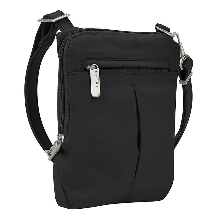 Travelon Anti-theft Classic Slim Mini Crossbody Bag, Adult Unisex, Black