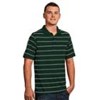 Men's Antigua Striped Performance Golf Polo, Size: Medium, Dark Green