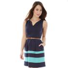 Juniors' Iz Byer California Striped Ponte Dress, Girl's, Size: 5, Ovrfl Oth