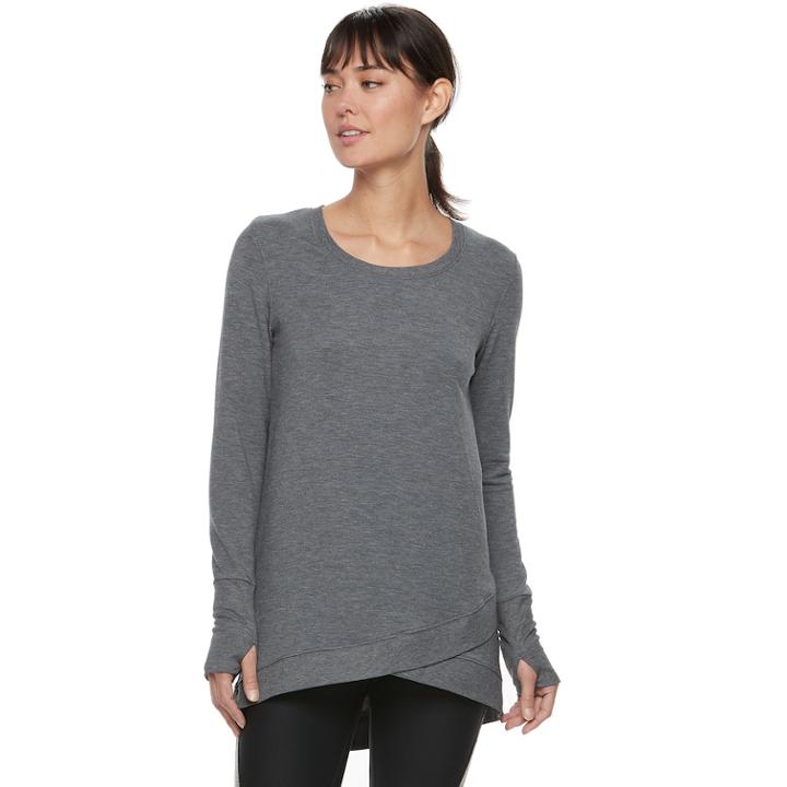 Women's Tek Gear&reg; Cross Over Hem Tunic, Size: Large, Dark Grey
