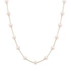 14k Gold Dyed Pink Freshwater Cultured Pearl Station Necklace, Women's, Size: 17, White