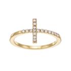 Lc Lauren Conrad Simulated Crystal Sideways Cross Ring, Women's, Size: 7, Gold