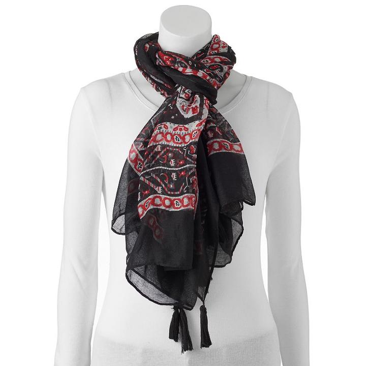 Madden Nyc Paisley Tassel Wrap Scarf, Women's, Oxford