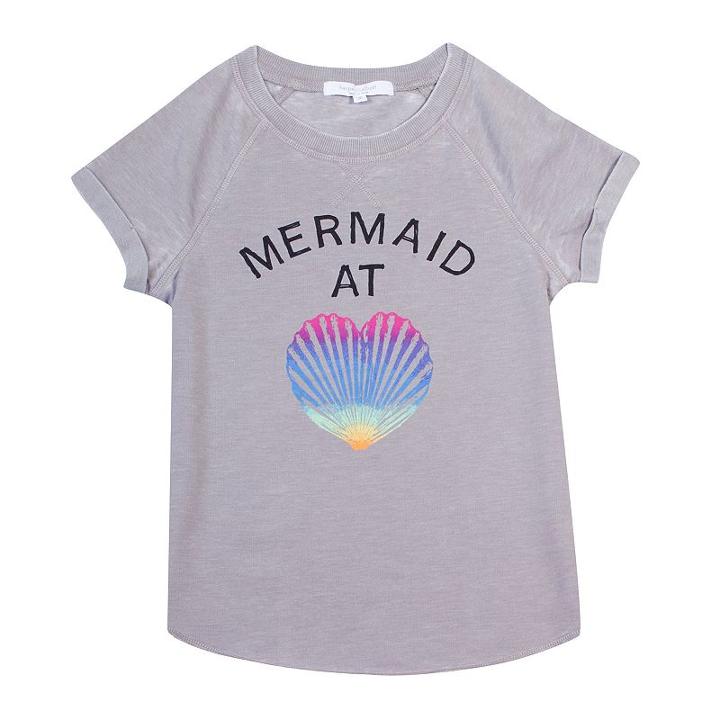 Girls 7-16 & Plus Size Harper & Elliott Roll Cuff Graphic Tee, Girl's, Size: Xl Plus, Light Grey