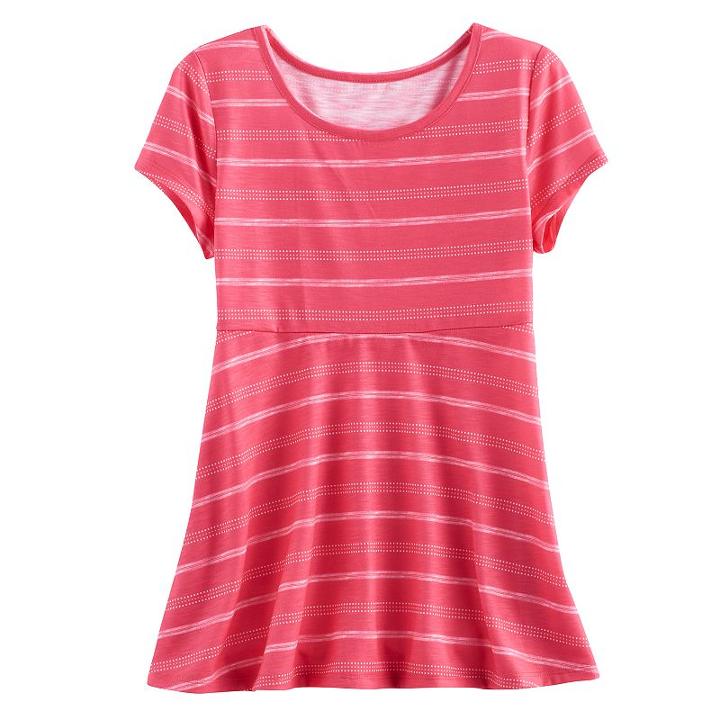 Girls 7-16 & Plus Size So&reg; Patterned Swing Legging Tee, Size: 12 1/2, Med Pink