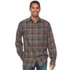 Men's Sonoma Goods For Life&trade; Slim-fit Plaid Flannel Button-down Shirt, Size: Medium, Brown