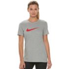 Women's Nike Swoosh Logo Graphic Tee, Size: Small, Grey