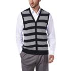 Men's Haggar Classic-fit 12gg Striped Sweater Vest, Size: Small, Blue (navy)