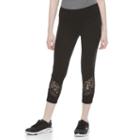 Juniors' So&reg; Splice Yoga Capri Leggings, Girl's, Size: Medium, Black
