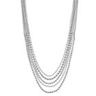 Simply Vera Vera Wang Simulated Crystal Long Multi Strand Necklace, Women's, White