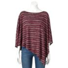 Women's Double Click Asymmetrical Striped Top, Size: Medium, Red Other