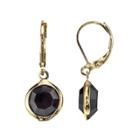 1928 Faceted Circle Nickel Free Drop Earrings, Women's, Black