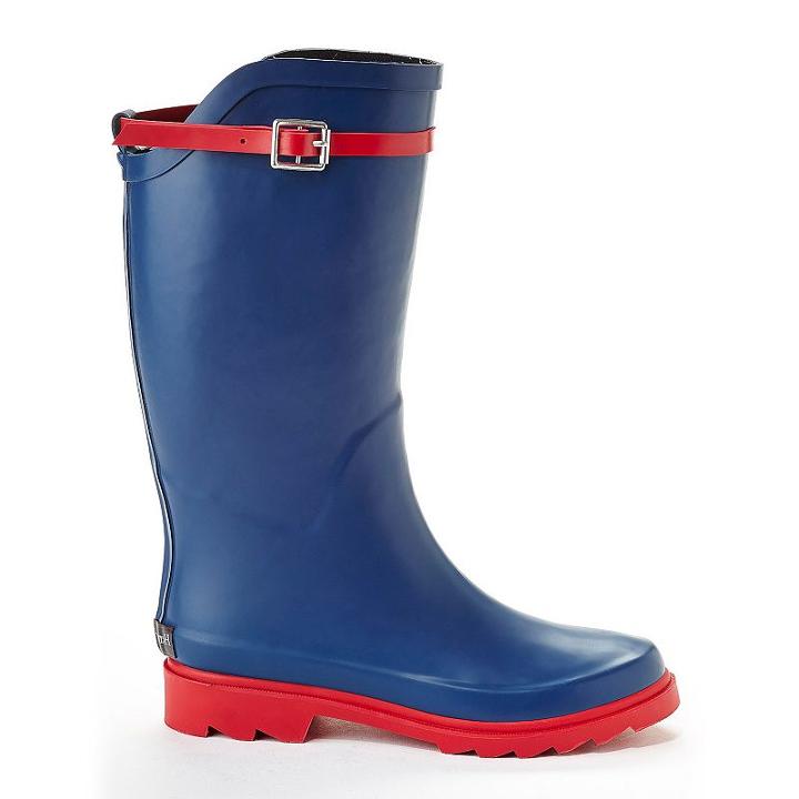 Henry Ferrera Nuface Women's Water-resistant Two-tone Rain Boots, Size: 9, Blue (navy)