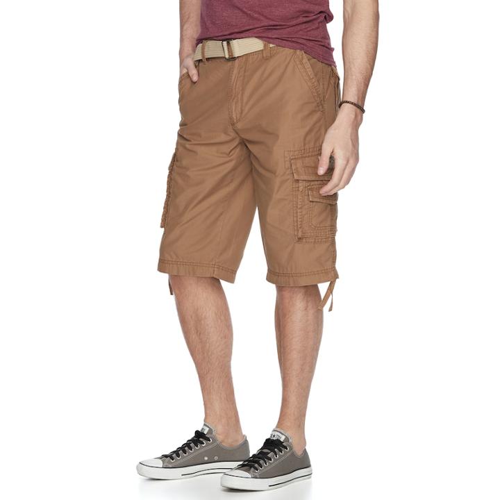 Big & Tall Unionbay Cordova Messenger Belted Cargo Shorts, Men's, Size: 50, Med Beige