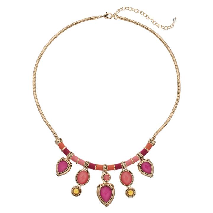 Napier Geometric Necklace, Women's, Pink