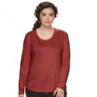 Juniors' Plus Size Mudd&reg; Scoopneck Tee, Teens, Size: 3xl, Brown