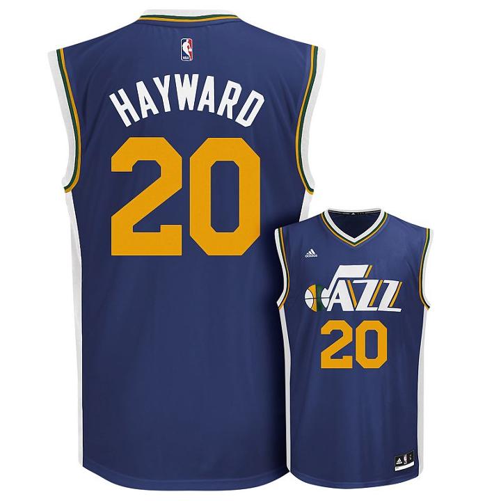 Men's Adidas Utah Jazz Gordon Hayward Replica Jersey, Size: Xxl, Blue