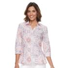 Women's Dana Buchman Pleated Peplum Shirt, Size: Medium, Natural