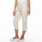 Women's Caribbean Joe Drawstring Cargo Capris, Size: 10, Dark Beige