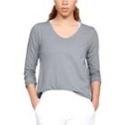 Women's Under Armour Pindot Open Back Long Sleeve Top, Size: Medium, Med Grey