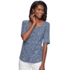 Women's Croft & Barrow&reg; Essential Scoopneck Tee, Size: Xxl, Dark Blue