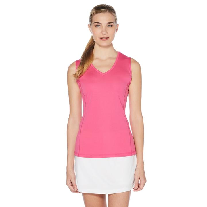 Women's Grand Slam V-neck Tennis Tank, Size: Medium, Light Pink