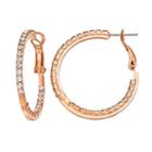 Duchess Of Dazzle Crystal 14k Rose Gold-plated Inside-out Hoop Earrings, Women's, White