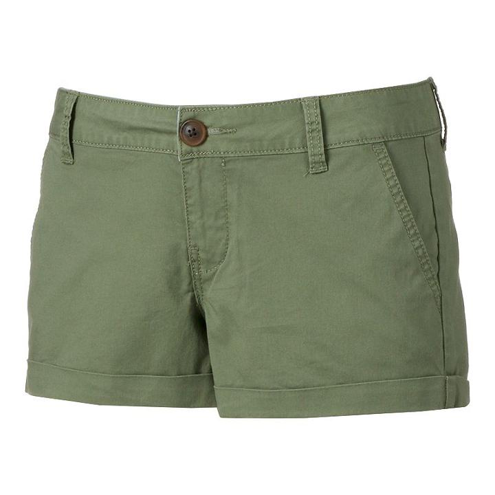 Juniors' So&reg; Chino Shortie Shorts, Girl's, Size: 3, Med Green