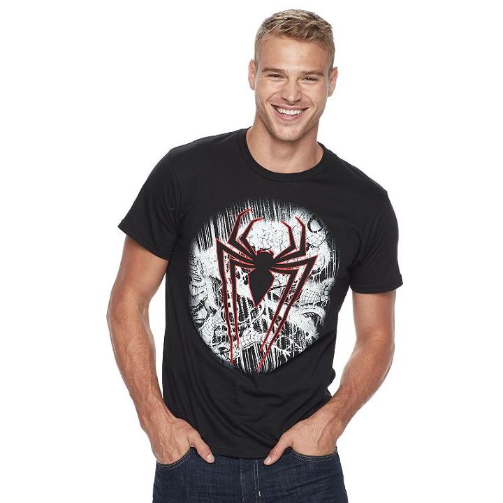 Men's Marvel Spider-man Rain & Shine Tee, Size: Small, Black