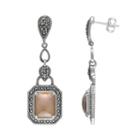 Lavish By Tjm Sterling Silver Mother-of-pearl And Crystal Doublet Earrings - Made With Swarovski Marcasite, Women's, Yellow