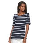 Women's Croft & Barrow&reg; Button-shoulder Tee, Size: Xl, Blue