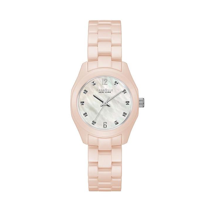 Caravelle New York By Bulova Women's Pink Ceramic Watch- 45l165