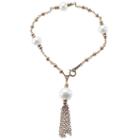 Pearlustre By Imperial Freshwater Cultured Pearl 14k Rose Gold Filled Tassel Bracelet, Women's, Size: 8, White