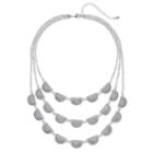 Gray Geometric Triple Row Necklace, Women's, Grey