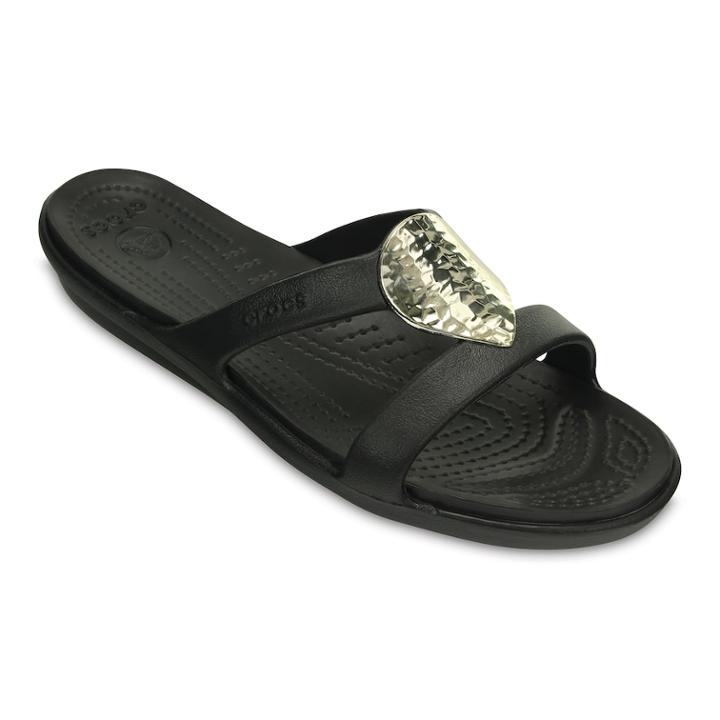 Crocs Sanrah Hammered-metallic Women's Sandals, Size: 8, Beige Over