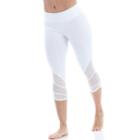 Women's Balance Collection Ava Edged Out Capri Leggings, Size: Large, White