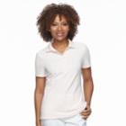 Petite Croft & Barrow&reg; Essential Short Sleeve Polo, Women's, Size: M Petite, Brt Pink