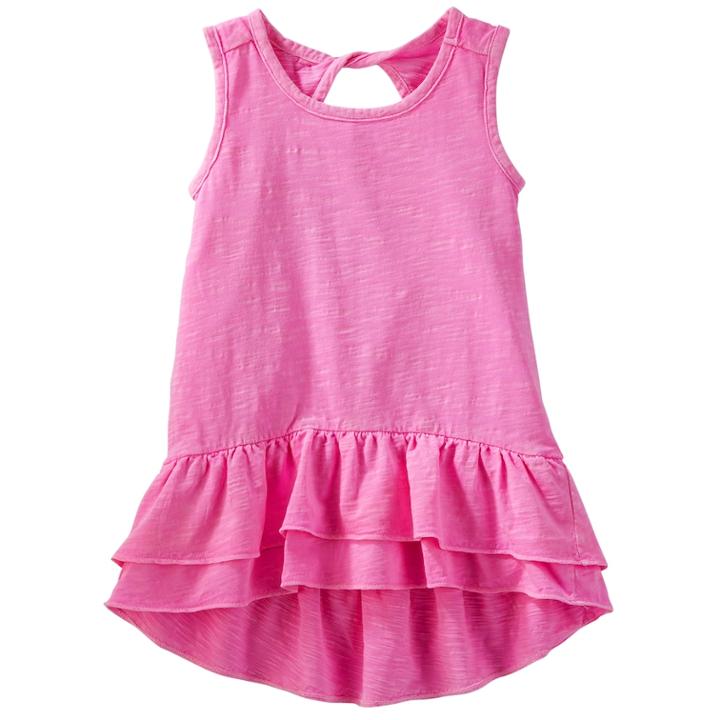 Girls 4-12 Oshkosh B'gosh&reg; Ruffled Twist Back Tunic Top, Size: 4-5, Pink