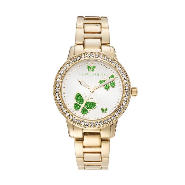 Laura Ashley Women's Crystal Watch, Yellow