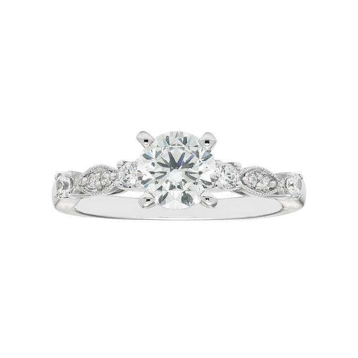 Boston Bay Diamonds 14k White Gold 1 1/5 Carat T.w. Igl Certified Diamond Engagement Ring, Women's, Size: 9