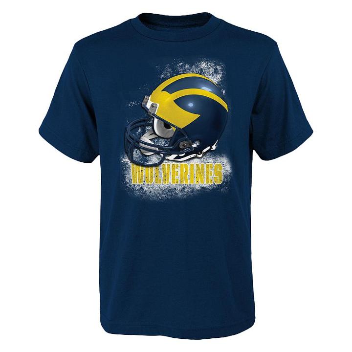 Boys 4-7 Michigan Wolverines Helmet Tee, Boy's, Size: M(5/6), Blue