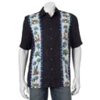 Men's Batik Bay Tropical Casual Button-down Shirt, Size: Medium, Black