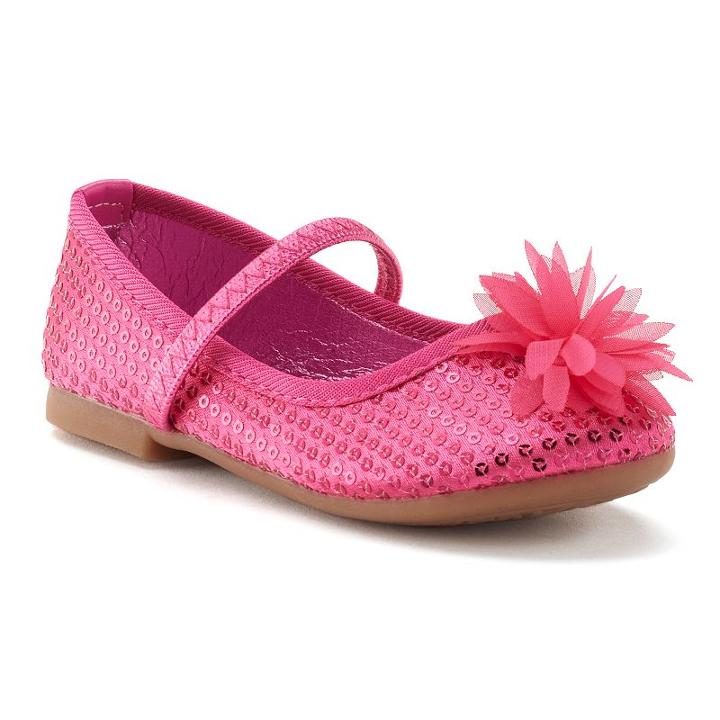 Rugged Bear Girls' Sequin Ballet Flats, Kids Unisex, Size: 5 T, Pink