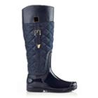 Henry Ferrera J Women's Water-resistant Quilted Rain Boots, Size: 9, Blue (navy)