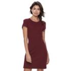 Juniors' So&reg; Contrast Trim T-shirt Dress, Teens, Size: Small, Red