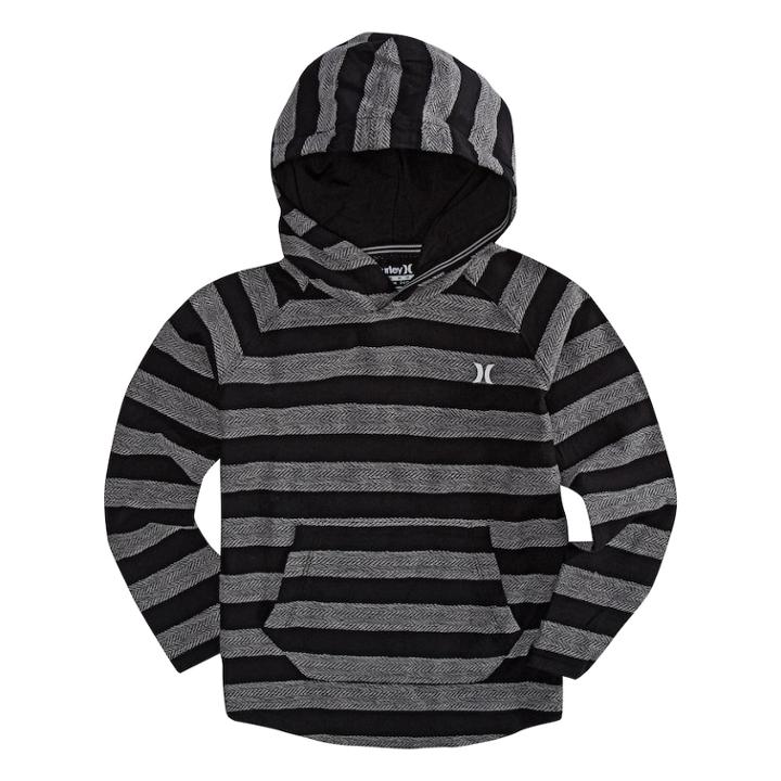 Boys 4-7 Hurley Herringbone Striped Hooded Tee, Size: 4, Black