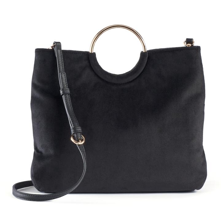 Lc Lauren Conrad Runway Collection Celeste Velvet Ring Crossbody Bag, Women's, Black