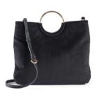 Lc Lauren Conrad Runway Collection Celeste Velvet Ring Crossbody Bag, Women's, Black