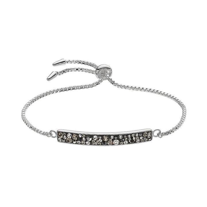 Confetti Gray Crystal Bolo Bracelet, Women's, Grey